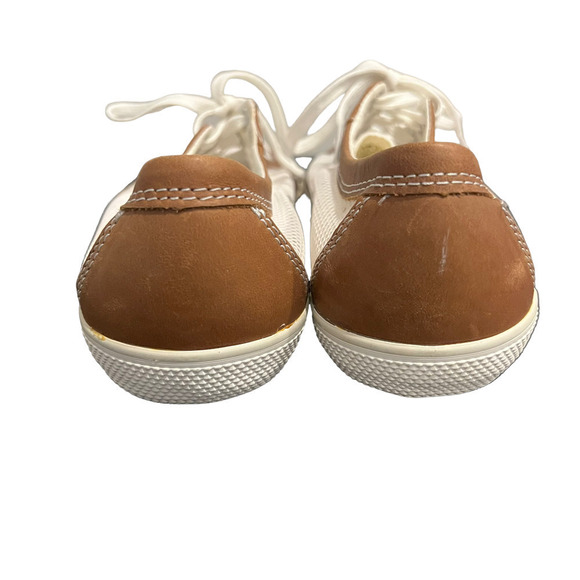 NWOB Tretorn Gullwing Mesh Cotton Net Sneaker Lace Up Brown White Womens Size 10 - Picture 3 of 8